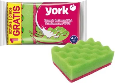 Produktbild von Schwamm York 030220, Schwamm für Geschirr, 4+1 Stk., wave, gewellt