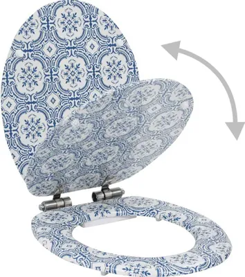 Produktbild von vidaXL Toilettensitz mit Soft-Close-Deckel MDF Porzellan-Design