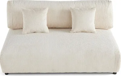 Image de Lisa Design Garance - module d'assise 3 places - en velours côtelé , Beige
