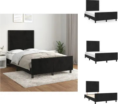 Immagine prodotto di vidaXL Struttura letto con testiera in velluto nero 120x200 cm - Letti e strutture letto