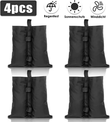 Produktbild von Yakimz 4X Pavillon Sandsäcke Outdoor-Sandsack Pavillon Gewichte 4er Set in schwarz – mit Sand, Splitt, Kies etc. befüllbar Füllvolumen pro Stück ca. 11.5 kg robust Waterproof