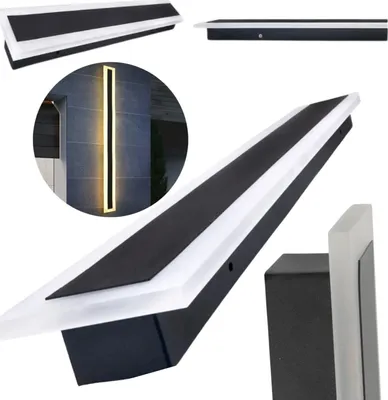 Image de Applique murale de jardin à LED, façade extérieure, longue, 1 m, neutre, 24 W
