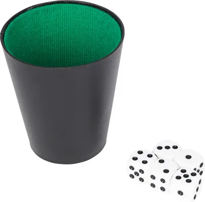 Produktbild von Würfelbecher 9 cm mit 5 Würfeln