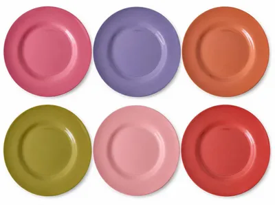 Produktbild von Melamin Teller Set 6er farbenfroh für Alltag & Outdoor