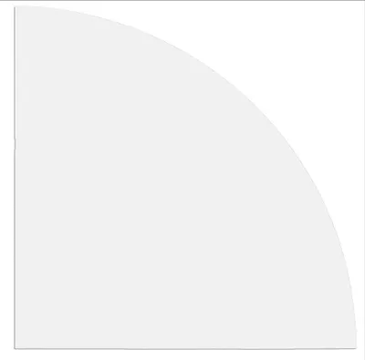 Produktbild von Viertelkreis 80x80cm mit Systembohrung Weiß