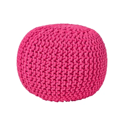 Produktbild von HOMESCAPES Runder Strickpouf 100% Baumwolle, pink
