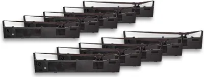 Produktbild von vhbw 10x Farbband Schriftband kompatibel mit Epson LQ 2170, LQ 2190, LQ 2180, LQ 2190 N Nadeldrucker, Bondrucker - Schwarz