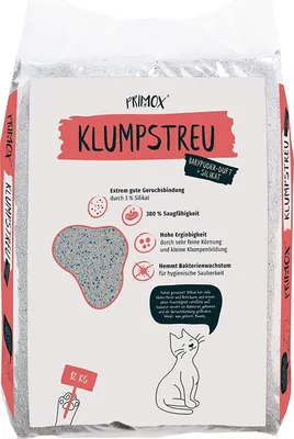 Produktbild von Katzenstreu Primox Premium mit Babypuderduft klumpend, mit Duft 12 kg