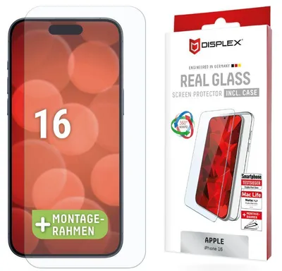 Productafbeelding van DISPLEX Echt glas + hoesje voor iPhone 16