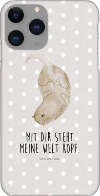 Produktbild von Mr. & Mrs. Panda Iphone 11 Pro Handyhülle Otter Kopfüber - Grau Pastell - Geschenk, Seeotter, Handy Case, Verknallt, Niedlich, Liebe, Verliebt, Premium Kunststoff