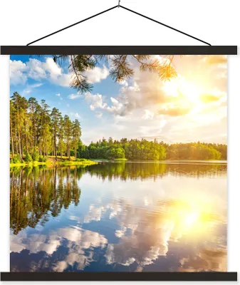 Produktbild von MuchoWow® Textilposter Tropisch - Bäume - Wasser 40x40 cm mit schwarzem Rahmen - Fotos