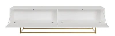 Produktbild von Selsey VELDIO - TV-Schrank, Weiß mit goldenem Metallgestell, 175 cm