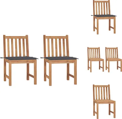 Produktbild von vidaXL Gartenstühle 2 Stk. mit Kissen Massivholz Teak -  Gartenstühle