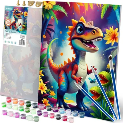 Zdjęcie produktu dla Obraz do malowania po numerach 40x50 cm Massido Dino