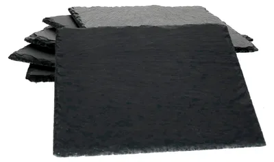 Produktbild von 6x Schieferplatten 17 x 17 cm Tisch-Set Untersetzer Servierplatte Naturschiefer