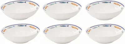 Produktbild von 6er Set Müslischalen, Salatschalen Maritim Fische BORD DE MER D. 16cm Easy Life