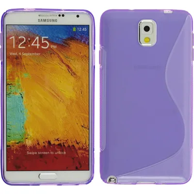 Produktbild von PhoneNatic Case kompatibel mit Samsung Galaxy Note 3 - lila Silikon Hülle S-Style + 2 Schutzfolien