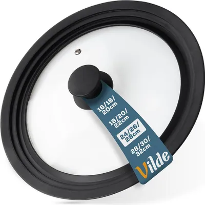 Zdjęcie produktu dla Uniwersalna silikonowa pokrywka szklana, 24/26/28 cm