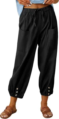 Produktbild von Damenhose 7/8 Länge, Baumwolle, elastischer Bund, Strandhose