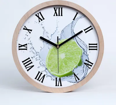 Produktbild von Holzuhr 20fi cm wanduhr - schwarze Spitzen - Limette