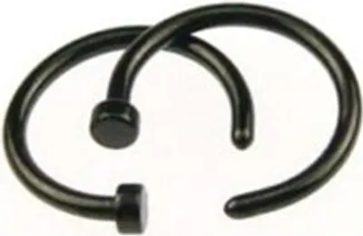 Produktbild von 2 Stück Edelstahl-Nasenring, offene Creolen, Uni-Körperpiercing-Schmuck-Schwarz