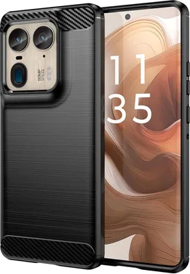 Produktbild von Conie Silikon Schutzhülle für Motorola Edge 50 Ultra Tasche Case Cover Bumper TPU Carbon Look Hülle in Schwarz
