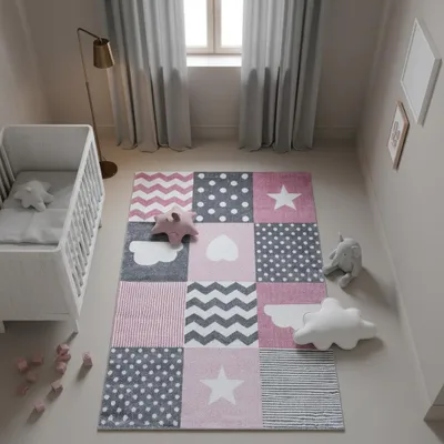 Teppich Kinder Herz Sterne Polypropylen saugroboter Kurzflor Kinderzimmer_Läufer_#sku_BARKKIDS801500620PINK-BARKKIDS1201700620PINK-BARKKIDS1402000620PINK-BARKKIDS1602300620PINK-BARKKIDS2002900620PINK#