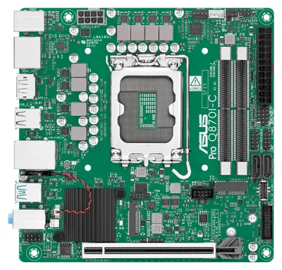 Produktbild von ASUS PRO Q870I-C-CSM, Intel, LGA 1851 (Socket V1), Intel Core Ultra (Series 2), DDR5-SDRAM, 128 GB, SO-DIMM