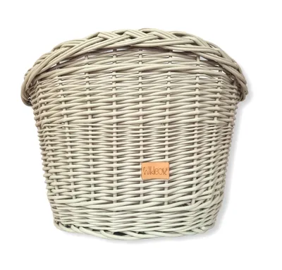Zdjęcie produktu dla WikliBOX - Wiklinowy koszyk na rower na haki oliwkowy 41x33xH29