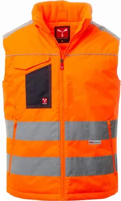 Produktbild von Warnschutz Weste Zweifarbig Zweifarbig "TASK" - Payper Fluoorange/Marineblau L