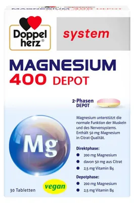 Zdjęcie produktu dla Double Heart System Magnesium 400 Depot Tablets, 30 tabletek