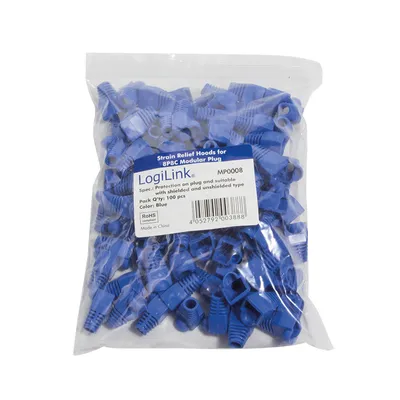 Image de Logilink Knickschutz f. 8P8C Modularst. 100 Stk. blau