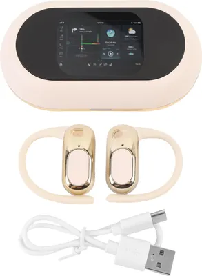 Obrázok produktu pre Inteligentné prekladateľské slúchadlá s plnofarebným dotykovým displejom HiFi kvalita zvuku Viacjazyčný Bluetooth prekladač béžová