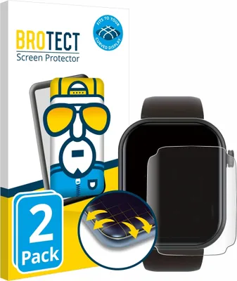 Produktbild von 2x BROTECT Fullscreen Schutzfolie für Smartwatch IDW15 1.8" Displayschutz Folie Fullcover Klar Transparent