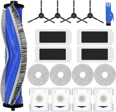 Produktbild von T30 Zubehör Ersatz Kompatibel für ECOVACS DEEBOT T30 PRO OMNI / T30 OMNI Saugroboter, 1 Hauptbürste, 4 Filter, 4 Seitenbürsten, 4 Mopp Wischtücher, 4 Antibakterielle Staubbeutel, 1 Reinigungsbürste