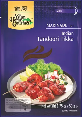 Produktbild von ASIAN HOME GOURMET Marinade Sauce für indisches Tandoori Tikka 50g | Mild Glutenfrei