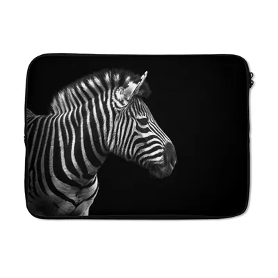 Produktbild von MuchoWow® Laptop Hülle 13 Zoll Zebra - Schwarz - Weiß - Porträt - Tiere Laptoptasche - Laptophülle - Sleeve - Rundumschutz
