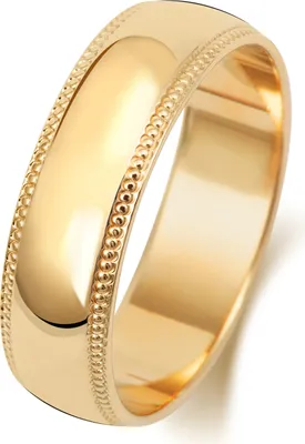 Produktbild von 9 Karat (375) Gold 6mm D-Form Milgrain Herren/Damen - Trauring/Ehering/Hochzeitsring, 53 (16.9); TRS188009KYRSM