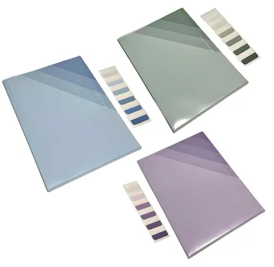 Image de Classeur à documents A4, 6 compartiments, dégradé de couleurs vert/bleu/violet