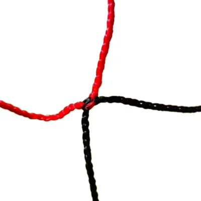 Produktbild von 11er Fußballnetz (7,32 x 2,44m) - Schwarz / Rot