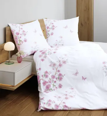 Produktbild von Janine Design Mako-Satin-Bettwäsche-Garnitur 98132 moments Farbe rosa Größe 155x220+80x80