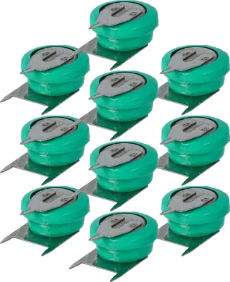 Produktbild von vhbw 10x NiMH Ersatz Knopfzellen-Akku (40 mAh, 1,2 V, NiMH)