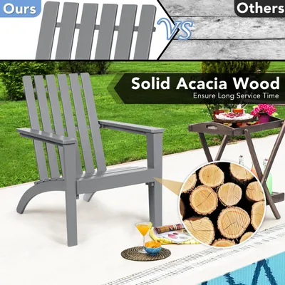 Productafbeelding van Adirondack Stoel - Buitenstoel - Tuinstoel - Terrasstoel - Houten Stoel - Ergonomische Hoge Rugleuning