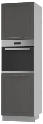Produktbild von Backofenschrank KVANTUM 2-türig 60cm Korpus- & Frontfarbe wählbar (Q-D14/RU/2D),graphit matt,grau