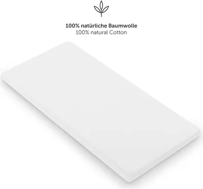 Produktbild von Laleni Spannbettlaken Babybett Kinderbett 60x120-70x140 cm - , 100% Baumwolle, atmungsaktives Spannbetttuch Jersey Baby, 135 g/m², weiß