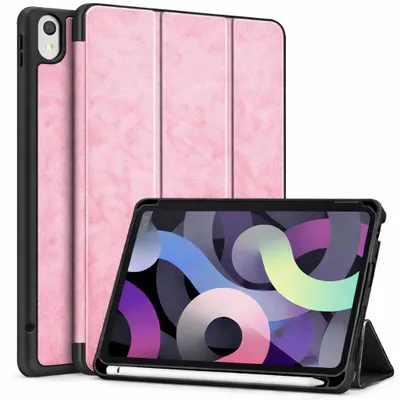 Produktbild von Schutzhülle für Apple iPad 12th 11" (A18) / iPad 11th 11" (A16) / iPad 10 10.9" Generation (2026/2025/2022) Tasche Hülle - ROSA MARMOR mit Stifthalter