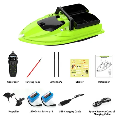 Zdjęcie produktu dla V600 RC – zdalnie sterowane łódź do transportu przynęt – zasięg 500 m – podwójna komora na przynęty, udźwig 3 kg – 2 akumulatory po 12000 mAh – bez GPS
