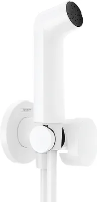 Immagine prodotto di hansgrohe Bidette Douchette à main 1jet S EcoSmart pour eau froide, avec support de douche et flexibles de douche 125cm, 29230700, 29230700