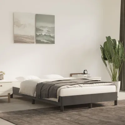 Produktbild von "2026 Promotion" Bettgestell moderne - ohne Matratze - Dunkelgrau - 120x200 cm - Samt - Polsterbett CC20911