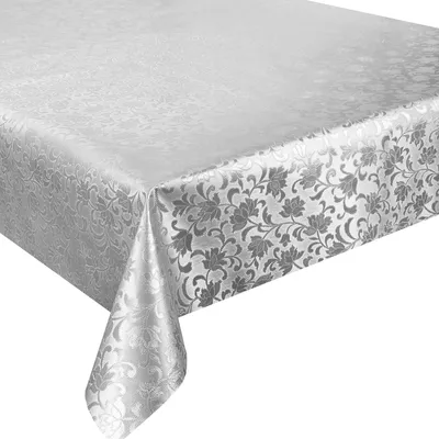 Zdjęcie produktu dla Cerata na stół Obrus Zmywalny Wodoodporny Ogrodowy Srebrny Kwiaty Fantastik 514-53 280x140 cm